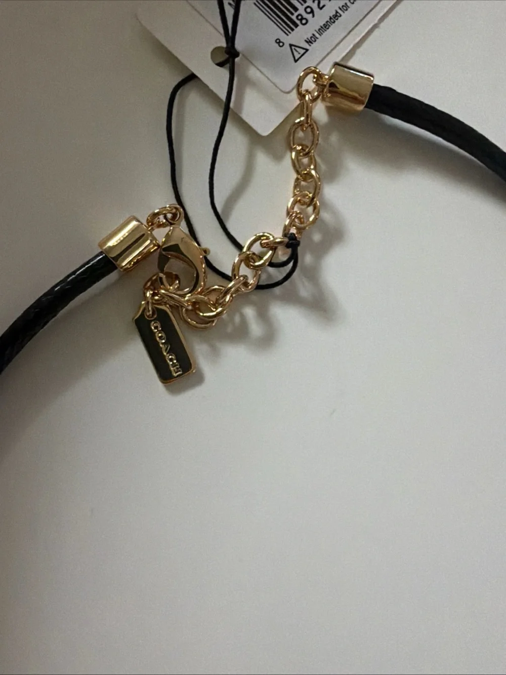 Coach Lucite Heart Necklace with Clear Heart and Gold Accent.  NWT